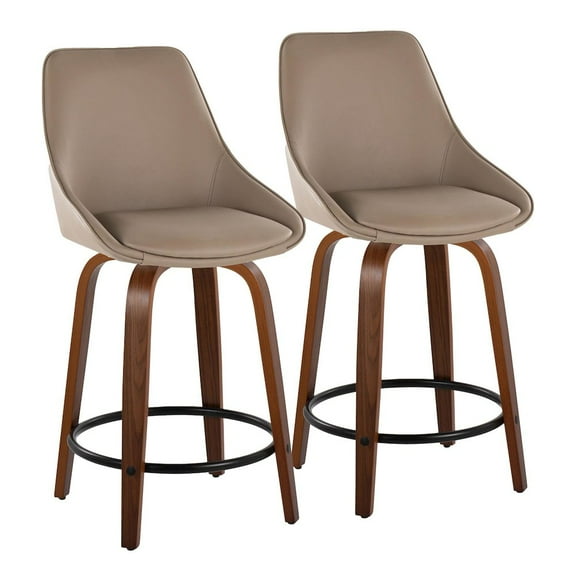LumiSource Diana 24" Fixed-Height Counter Stool - Set of 2