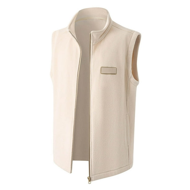 pstuiky Camisetas sin mangas para hombre, Chaqueta informal de color liso con cuello alto, sin mangas y bolsillos para hombre con forro interior. Camisas de hombre m