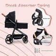thumbnail image 4 of 2-in-1 Bassinet Stroller, Lightweight Foldable Baby Stroller with Reversible Seat, Adjustable Canopy & All-Terrain Wheels for Newborns 0-3 Years, 4 of 9