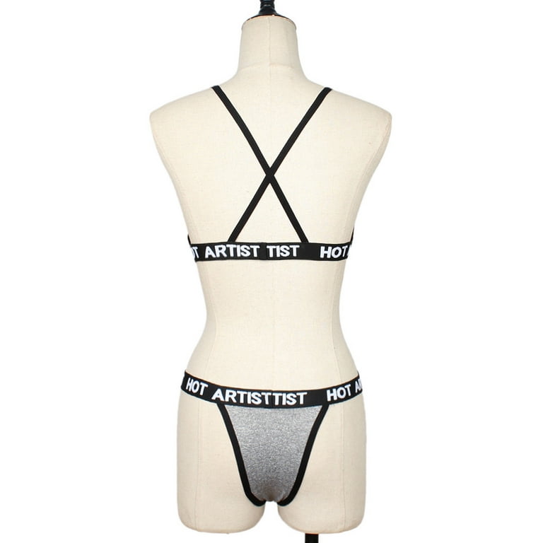 bras for women Women Lingerie Corset Bandage Hollow Letter Sleepwear  Underwear Set 