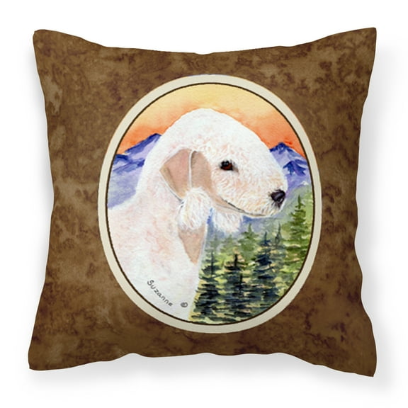 Carolines Treasures SS8158PW1414 Bedlington Terrier Fabric Decorative Pillow, 14Hx14W, multicolor