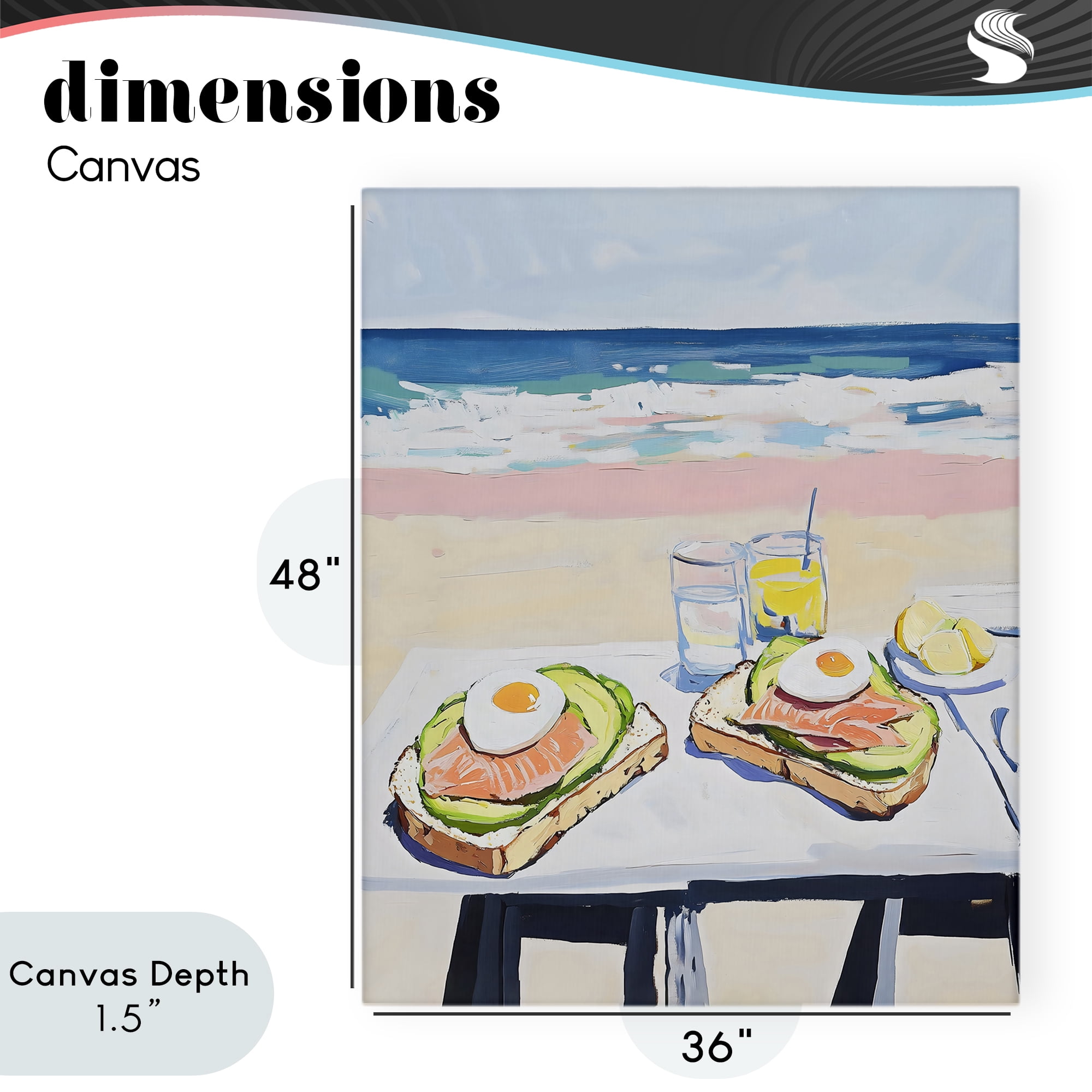 Stupell Industries Avocado Toast at Beach Canvas Wall Art, design by The Prints Vibe