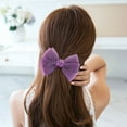 thumbnail image 4 of EeaseCA 1Pc Beautiful Bowknot Design Hair Net Pearl Studded Hairpin for Hair Decoration Use Thick Net (Purple), 4 of 7