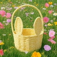 thumbnail image 4 of Easter Bunny Basket, Woven Cotton Rope Storage Basket with Rabbit Ears, Cute Easter Gift Basket for Kids Boys Girls, Easter Decorations Egg Storage Basket with Handle, 4 of 8