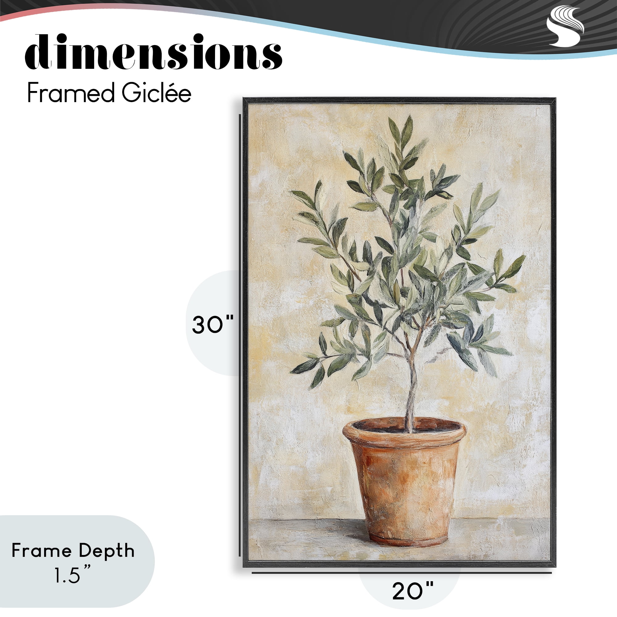 Stupell Industries House Plant in Terracotta Black Framed Giclee Art, design by Petal Prints Design