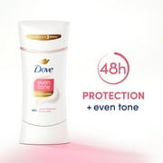 Dove Even Tone Womens Antiperspirant Deodorant Stick Peach Blossom & Rice Milk for All Skin, 2.6 oz