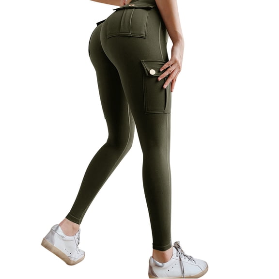 oqasdz Leggings for Women Tights High Waist Running Bodybuilding with Pockets Long Yoga Pants L