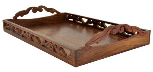large wooden serving tray for ottoman