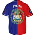 thumbnail image 3 of Personalized Belize Baseball Jersey Camisa Shirt, Belizean Flag Jersey, Belizean Pride Jersey for Men and Women (L), 3 of 4