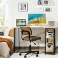 thumbnail image 2 of Giantex L-shaped Computer Desk, Corner Desk w/Reversible Shelves, Writing Study Workstation for Home Office, Natural, 2 of 8