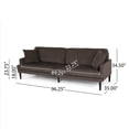 thumbnail image 5 of Noble House Nikodem 3 Seater Fabric Sofa with Accent Pillows, Brown, 5 of 6