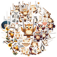 thumbnail image 2 of Cartoon Owl Stickers Stickers, Waterproof Owl Stickers Sticker for Water Bottle Laptop Phone Cases Planner Skateboard Luggage Helmet Party Favor Decor, Ideal for Adults Teens Teacher Rewards, 2 of 9