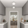 thumbnail image 4 of Evelyn&Zoe Bartlett 9" Wide Semi Flush Mount with Glass Shade in Polished Nickel/White Milk, 4 of 6
