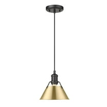 Orwell 1-Light Mini Pendant in Matte Black with Brushed Champagne Bronze