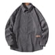 thumbnail image 1 of Camisas Para Hombre Manga Larga Hombres Otoño Invierno Solo pecho Casual Solapa Playa Manga larga Vacaciones al libre Camisa de vacaciones (Grey, XL), 1 of 5