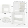 thumbnail image 2 of IDEALHOUSE White, 2 Drawers, Dressers Vanity Table, Mirror, Cabinet, Open Shelves, Charging Station, Stool, 2 of 8