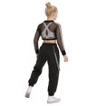 thumbnail image 2 of Aiihoo Kids Girls Sports Gymnastics Workout Hip-hop Jazz Outfits Sleeveless Vest with Cargo Pants and Crop Top for Dance Performance White Black 12, 2 of 7