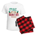 thumbnail image 5 of CafePress - Im Nice Hes Naughty Elf Hat Women's Light Pajamas - Women's Short Sleeve Print T-Shirt and Pants Light Cotton Pajama Set, 5 of 7
