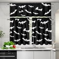 thumbnail image 5 of Halloween Bat Kitchen Curtains and Valances 3 Piece Set,Valance Curtains for Kitchen Windows Halloween Kitchen Curtains Tiers and Valances for Cafe Living Room Window Decoration, 5 of 6