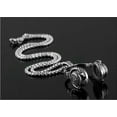 thumbnail image 5 of HOOUN Men Silver Gothic Skull Necklace Stainless Steel Chain Pendant Retro Bikers Gift-Headphone, 5 of 5