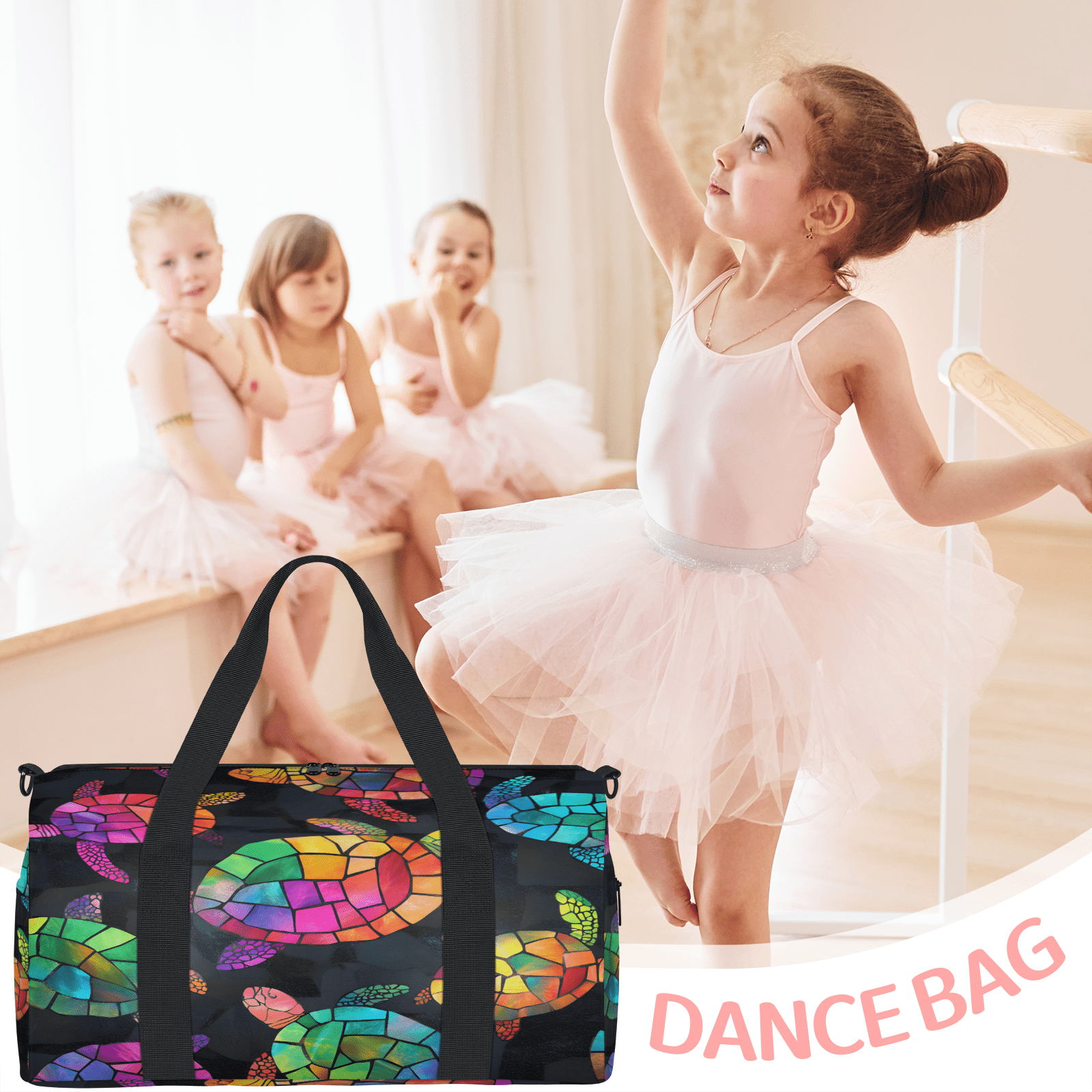 Herdesigns Turtle Travel Duffle Bag Sports Yoga Weekender Overnight Carry on Workout Bags Lightweight Waterproof Gym Tote Bag for Women Sea Turtle