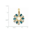 thumbnail image 2 of 1.50 Carat (Ctw) London Blue Topaz Flower Pearl Pendant Necklace in 14K Yellow Gold with Chain, 2 of 4
