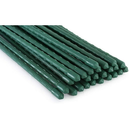 Tingyuan Garden Stakes 48 inches Steel Plant Stakes  Green Tomato Stakes  Pack of 25