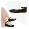 thumbnail image 2 of Bocca Girl's Black Pu Ballet Flat Ankle Strap Ballerina Flat Shoes Size 3, 2 of 7