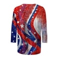 thumbnail image 5 of VEKDONE July 4th 3/4 Sleeve Shirts for Women Distressed American Flag Graphic Tees Casual Plus Size Loose Fit Tunics Tops Independence Day Shirt, 5 of 5