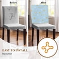 thumbnail image 5 of Christmas Gold Chair Covers Set of 8 and White Snowflake Light Blue Chair Back Covers Stretch Removable Washable Slipcovers Protector for Dining Room Kitchen Party Decor, 5 of 5