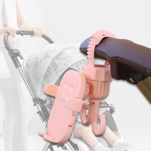 Carroller Hook, Soporte de teléfono del cochecito, abrazadera de teléfonos celulares, soporte para teléfono, organizador de almacenamiento de gancho Rosa