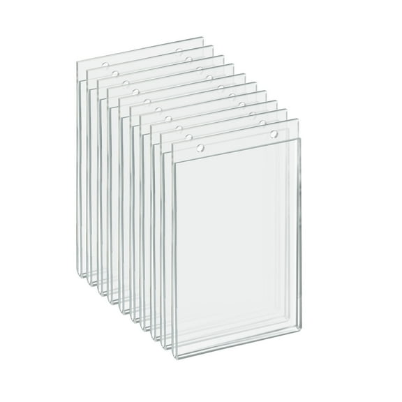 Clear Acrylic Wall Hanging Frame 5.5" Wide x 8.5'' Vertical/Portrait, 10-Pack