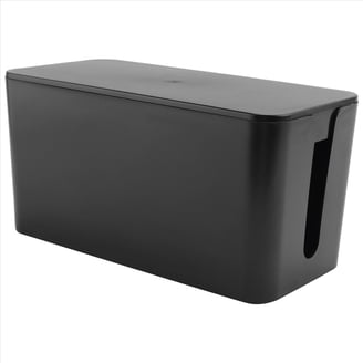 Lukyamzn Cable Management Box Extra Large And Medium Size Cord Organizer Box Black 2 Pack Electrically Safe ABS Material PH03327B063 - The Home Depot