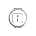 thumbnail image 1 of Miroir Compact à 3 Mains Symbole Clavier Rond Portable de Poche en Verre, 1 of 3