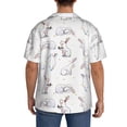 thumbnail image 5 of Xecao offers the Rabbit Eating for Men's Casual Short-sleeved Shirt, a button-up collared shirt with a pocket, perfect for beach vacations and yacht travel in the X-Large size., 5 of 7