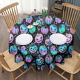 thumbnail image 3 of Colorful Halloween Pumpkins Pattern Round Tablecloth 60"x60",Wrinkle Wipeable Table Cloth for Kitchen Dining Room Picnic Patio Party, 3 of 6