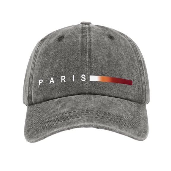 Vintage Washed Cotton Baseball Cap for Men Women, PARIS Letter Printed Distressed Sun Hat, Soft Adjustable Low Profile Dad Hat for Outdoor Hiking Running Fishing