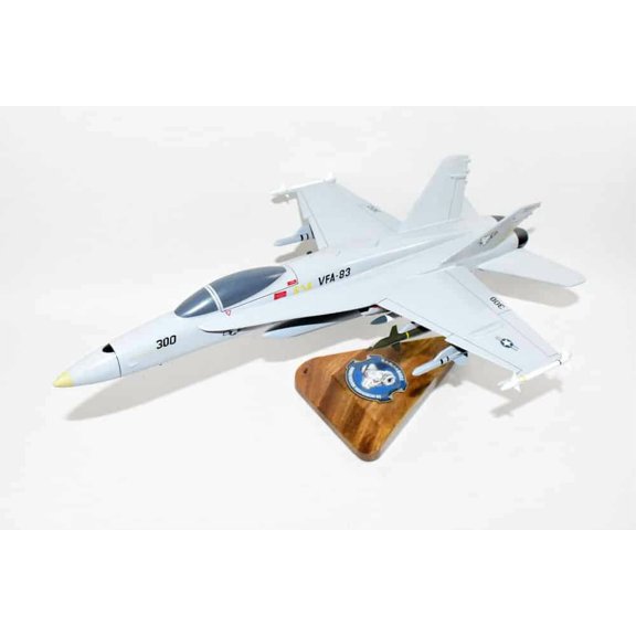 VFA-83 Rampagers USS Truman 2016 F/A-18C Model, Navy, 1/37th (18") Scale, Mahogany
