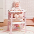 thumbnail image 3 of Robud Wooden Doll High Chair with Tray, Adjustable Pretend Play Feeding Seat for 18" Baby Dolls, Stable Doll Furniture Gift for Girls Ages 3+, 3 of 12