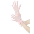 thumbnail image 4 of Guantes cortos de encaje para mujer INSPIRE CHIC con lazo, guantes de malla con lunares para bodas y fiestas de té, talla única, color rosa, 4 of 6