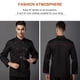 thumbnail image 2 of Bearachild Chaqueta de Chef Unisex-Adulto de manga larga telas mejoradas transpirable absorbente de sudor uniforme de cocina antiincrustante para Herramientas y accesorios para hornear Negro 3XL Bearachild HA012106-10, 2 of 6