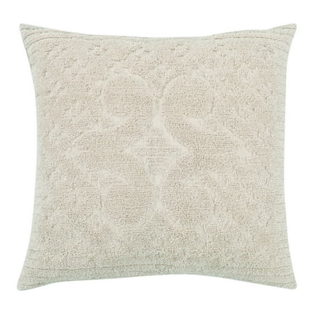Better Trends 26"x 26" Euro Pillow Sham 100% Cotton Pillow Cover Medallion Design Machine Washable (Ivory) Ashton Collection