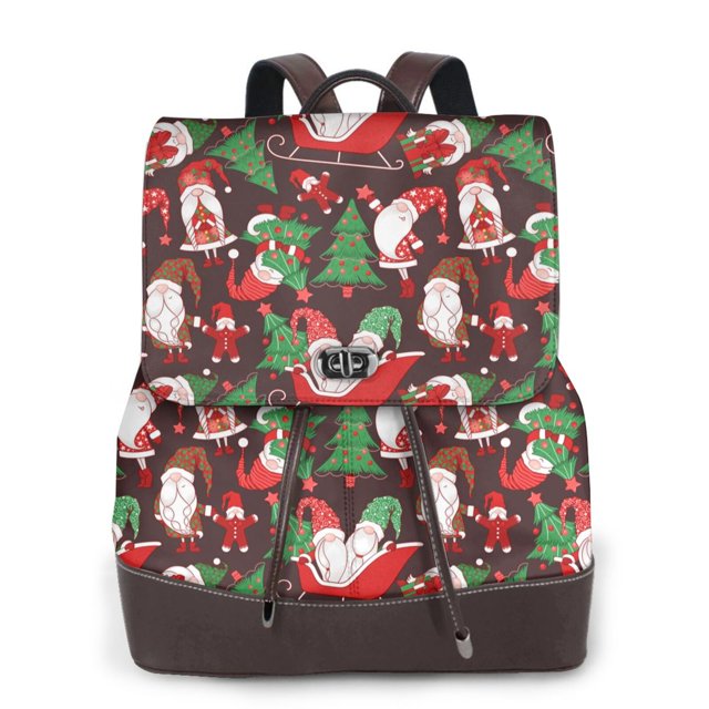 Balery Merry Christmas1 Mochila de Cuero para Mujeres, Gran Capacidad, Bolsa de Viaje Multifuncional, Mochila de Cuero y Bolsa de Hombro para Mujeres