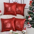 thumbnail image 2 of REGALWOVEN 4 Pcs Sequin Throw Pillow Covers, Decorative Cushion Covers for Sofa Car Seat, 18"x18" Red, 2 of 7