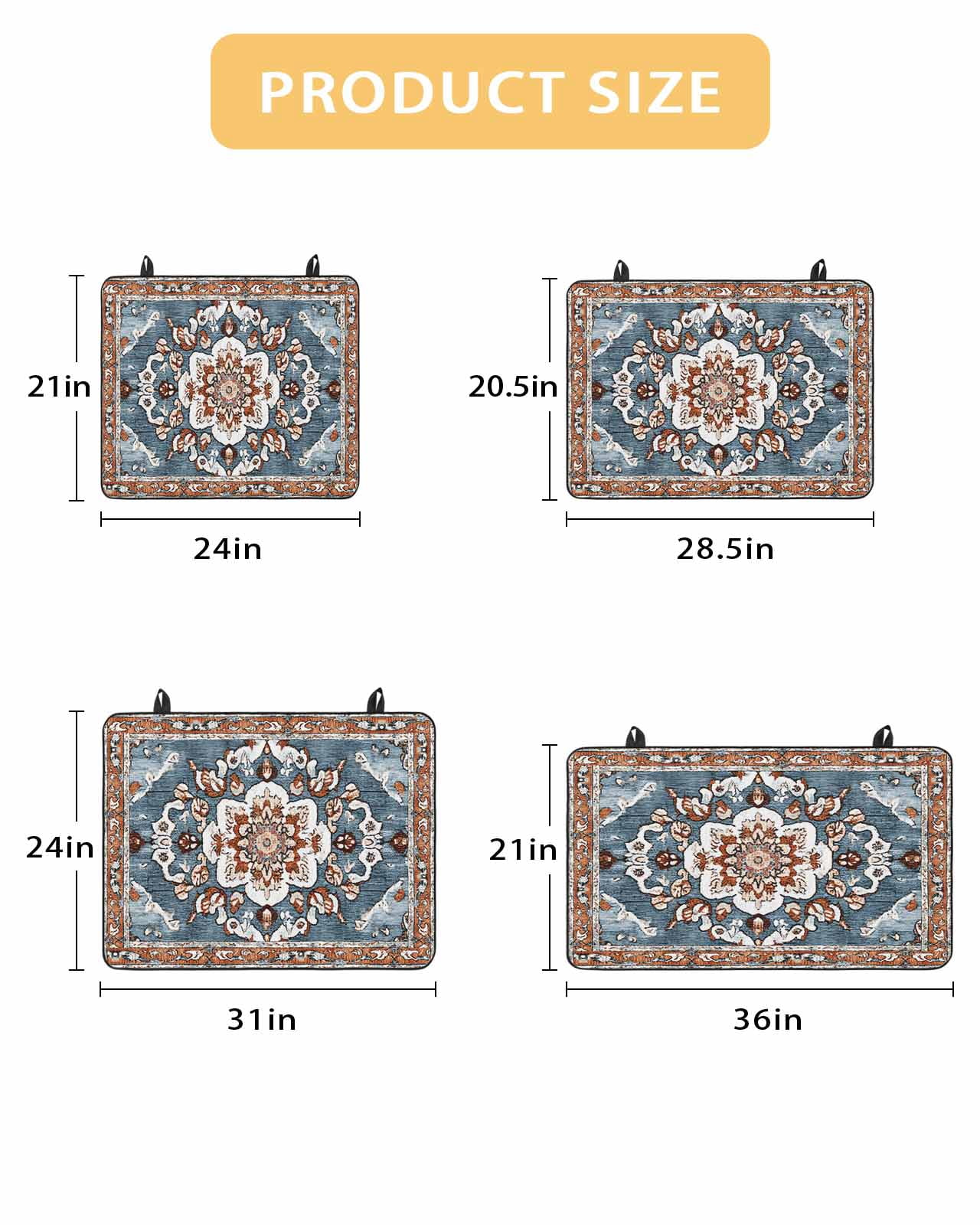 nqOlkjepod Large Induction Cooktop Protector Mat 36"x21", Blue Bohemian Stove Top Covers for Electric Stove, Retro Pattern Oriental Farmhouse Ethnic Stove Burner Cover Mats, Glass Top Stove Cover