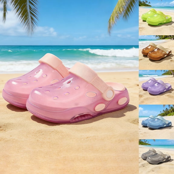 Tisuna Kids Clogs Boys Girls Garden Clogs Slip On Slides Sandals Beach Pool Indoor Outdoor Blue Water Shoes