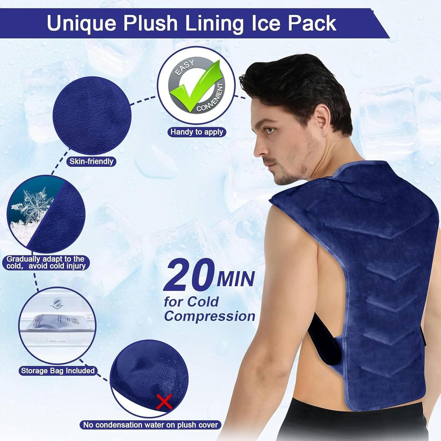 GXCZ Reusable Ice Pack for Injuries, Gel Ice Pack for Back Pain Relief, Hot and Cold Therapy for Lower Lumbar Sciatic Nerve Herniated or Degenerative Disc Coccyx Tailbone Pain