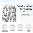thumbnail image 6 of Picia Retro Rooster pattern Mens Swim Trunks with Compression Liner Stretch Beach Shorts Quick Dry with Zipper Pockets No-Chafing Board Shorts-Small, 6 of 9