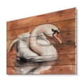 thumbnail image 2 of Designart 'Close Up Swan On The Water' Traditional Print on Natural Pine Wood, 2 of 5
