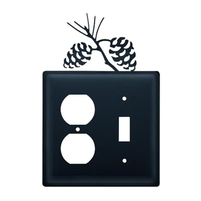 Village Wrought Iron EOS-89 Pine Cone Outlet and Switch Cover - Black